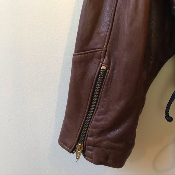 Iconic Bentley motorcycle genuine oversize leather jacket in brown - Picture 7 of 14
